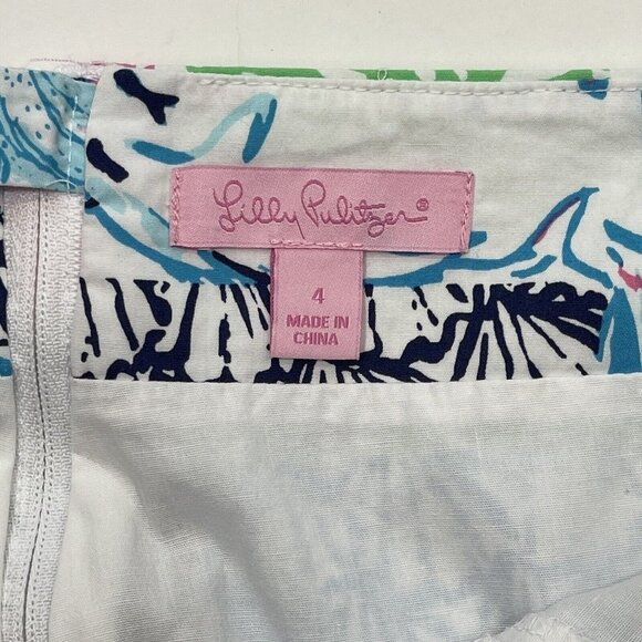 LILLY PULITZER‎ Sea Life Skort Size 4 Multicolor Mini Pockets Venice Lace #80502 - Picture 7 of 15